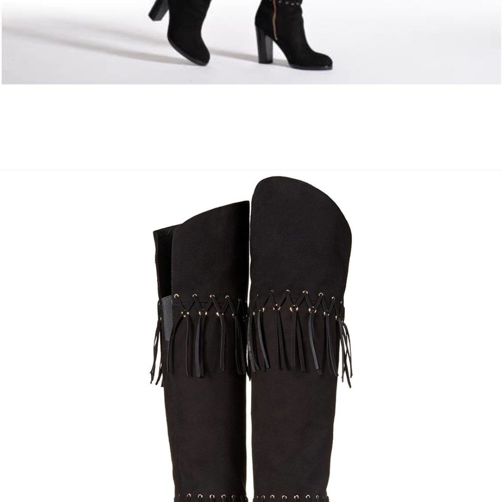 Rebecca Minkoff Black Fringe Ankle Boots